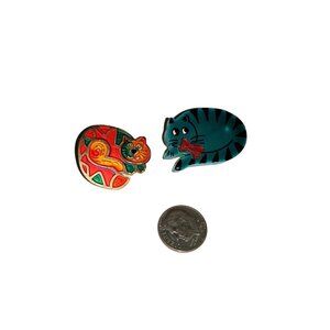 Two Cute Kitty Brooches